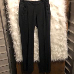 Theory Black Auriol Button Front Trousers Size 4